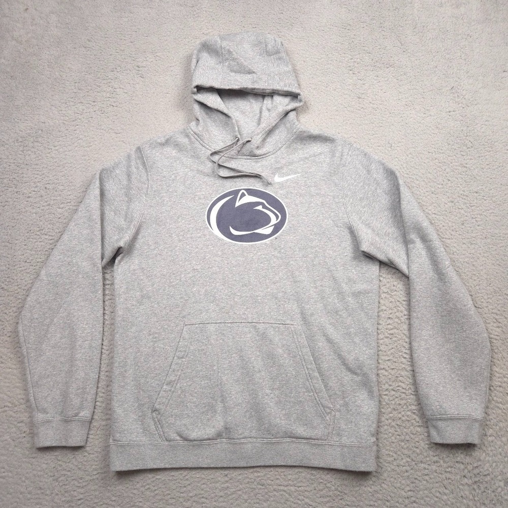 Nike Penn State Nittany Lions Hoodie Men L Gray Pullover Sweatshirt NCAA